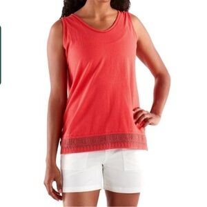 ROYAL ROBBINS Flynn Tank Size S Sleeveless Organic Cotton Hemp top embroidered